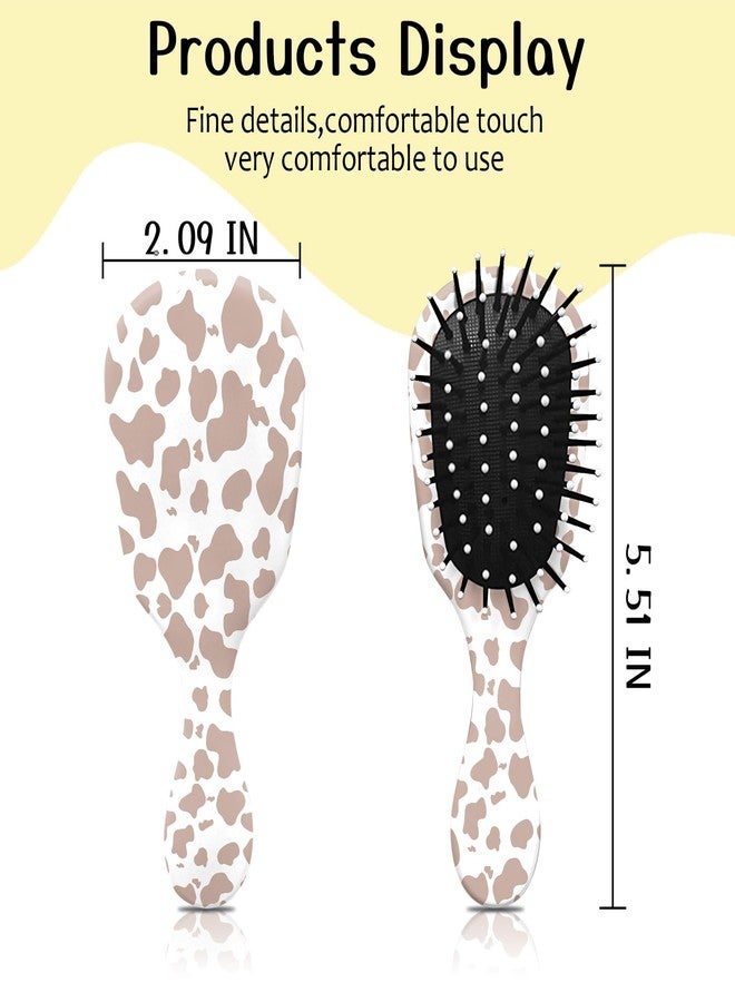 GABraden Mini Hair Brush,Cute Detangling Travel Hair Brush,Soft Bristles for Effortless Tangle Removal,Detangler Hairbrush for Women Men Boys Girls Kids Wet Dry All Hair Types (Brown Cow, Mini) - Image 2